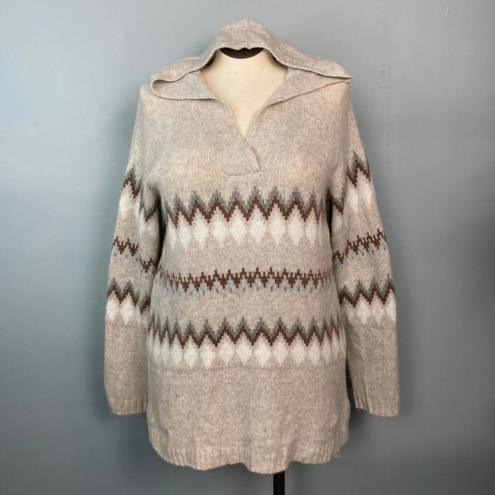 𝅺EVRI Pull Over V-Neck Hoodie Tunic Metallic Thread Lightweight Sweater Plus 0X